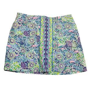 Lilly Pulitzer colorful skirt skort sz 10 zip up in back floral bright